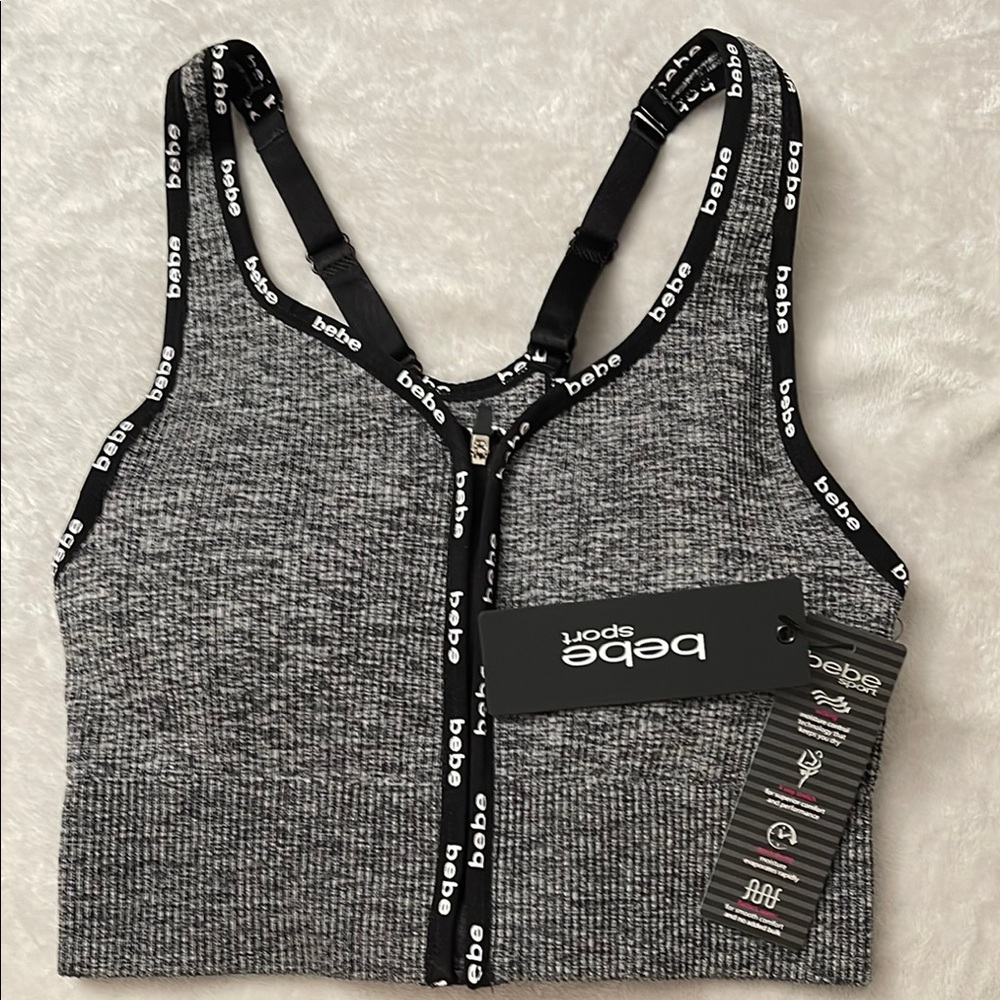 Bebe Sport Charcoal and Black Athletic Top
